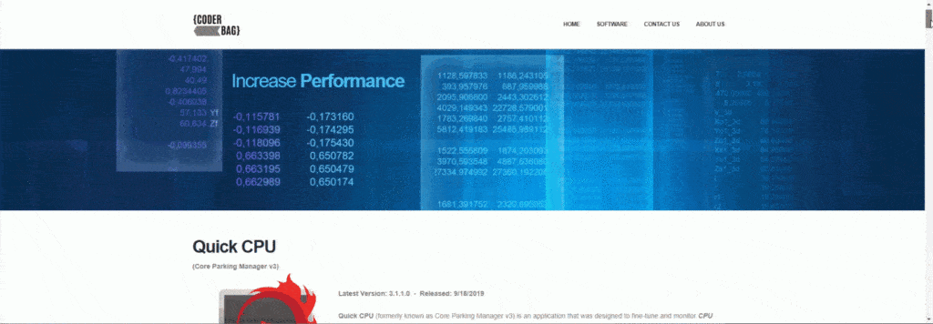 Download von QuickCPU von der Herstellerwebsite