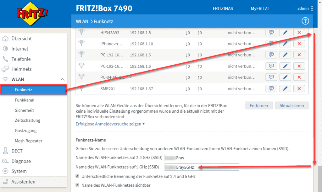 FirtzBox Funknetz einstellungen