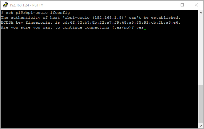 Putty Continue Connection to unkown Host