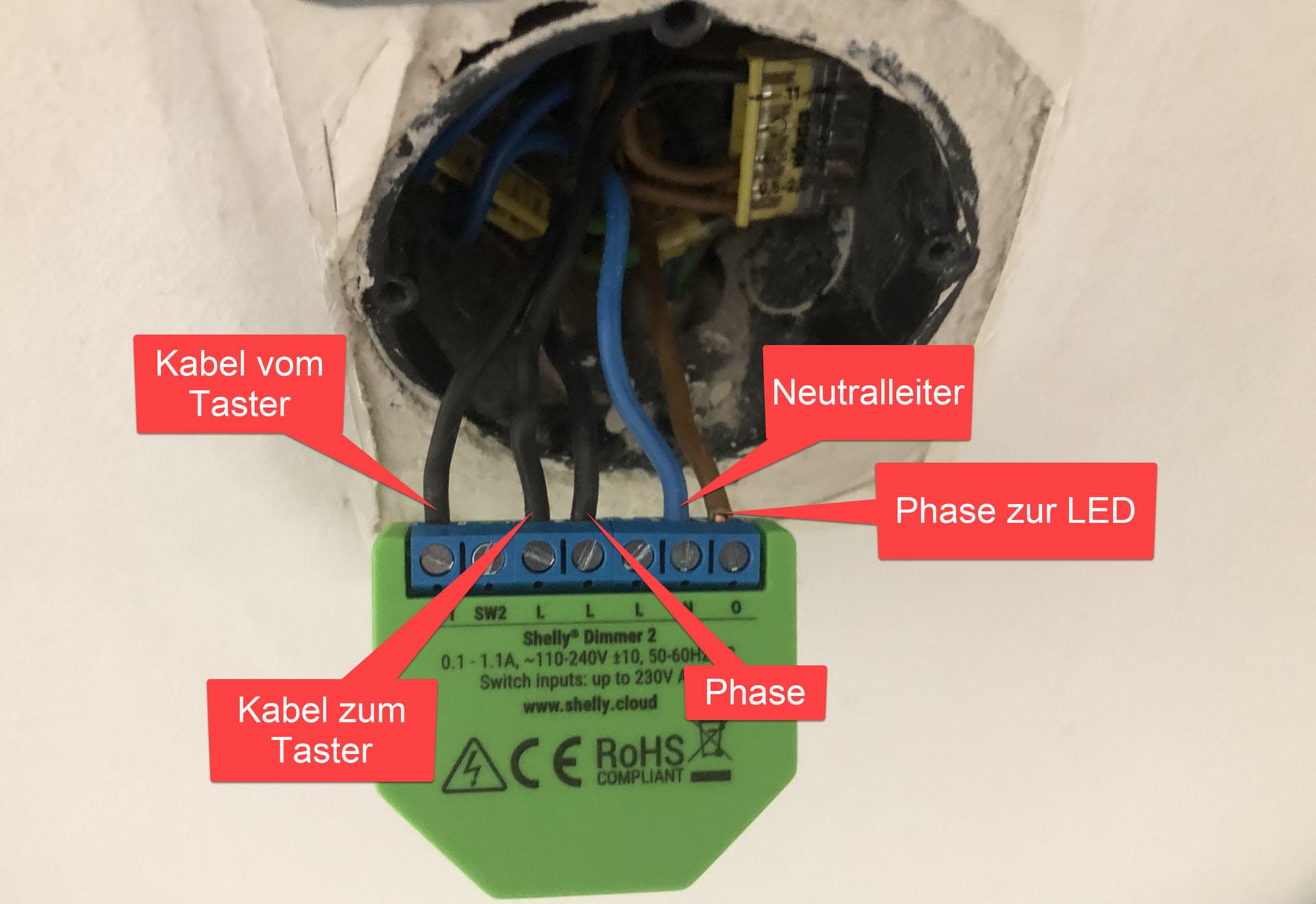 Shelly Dimmer Erfahrungsbericht Einbau